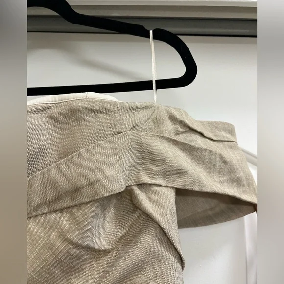 NWT Zara Structured Strapless Dress with One off the Shoulder Sleeve - Picture 7 of 12